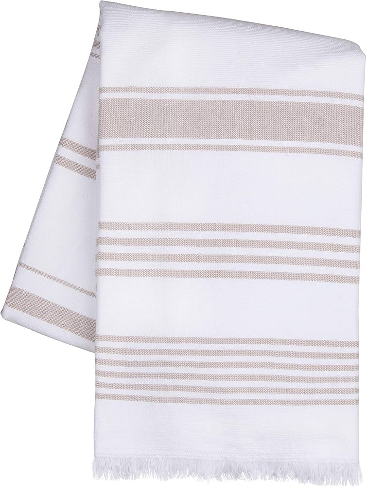 Sticky Toffee Bath Towel Beach Towel Turkish Towel, 65x35 in, 100% Cotton, Hammam White Towel, So... | Amazon (US)