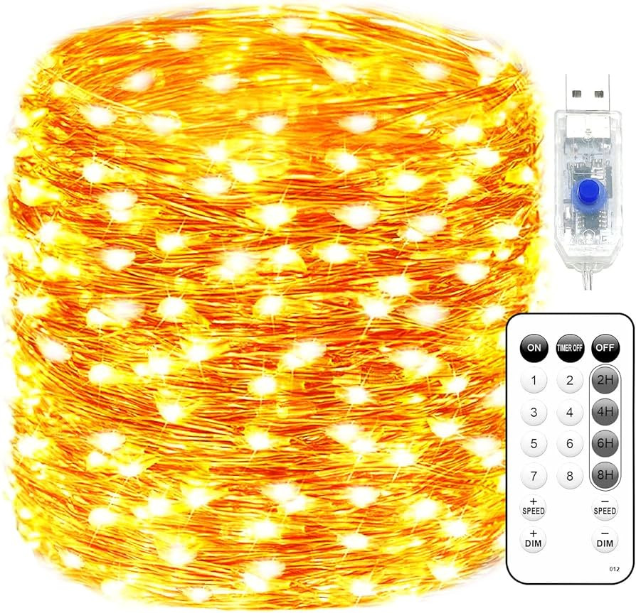 Fairy Lights Plug in 72FT 220 LED USB Twinkle Lights for Bedroom Copper Wire Lights with Remote a... | Amazon (US)