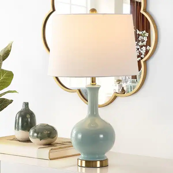 SAFAVIEH Lighting 26-inch Bowie Ceramic Table Lamp - 15" x 15" x 26" - Bed Bath & Beyond - 322013... | Bed Bath & Beyond