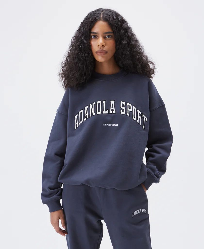 AS Oversized Sweatshirt - Midnight Blue | Adanola UK