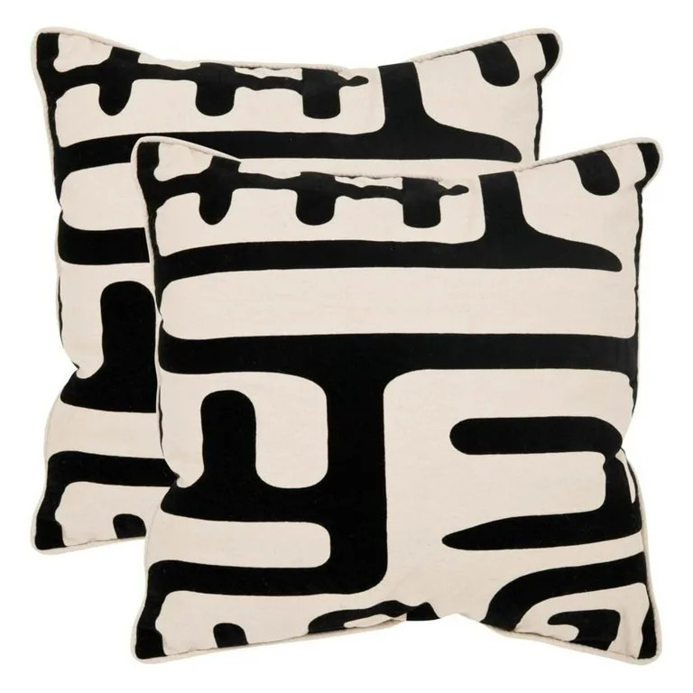 Pillows Collection Maize Decorative Pillow, 20-Inch, Black, Set of 2 22"x22" | Walmart (US)