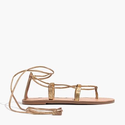 The Boardwalk Lace-Up Sandal in Metallic Leather | Madewell