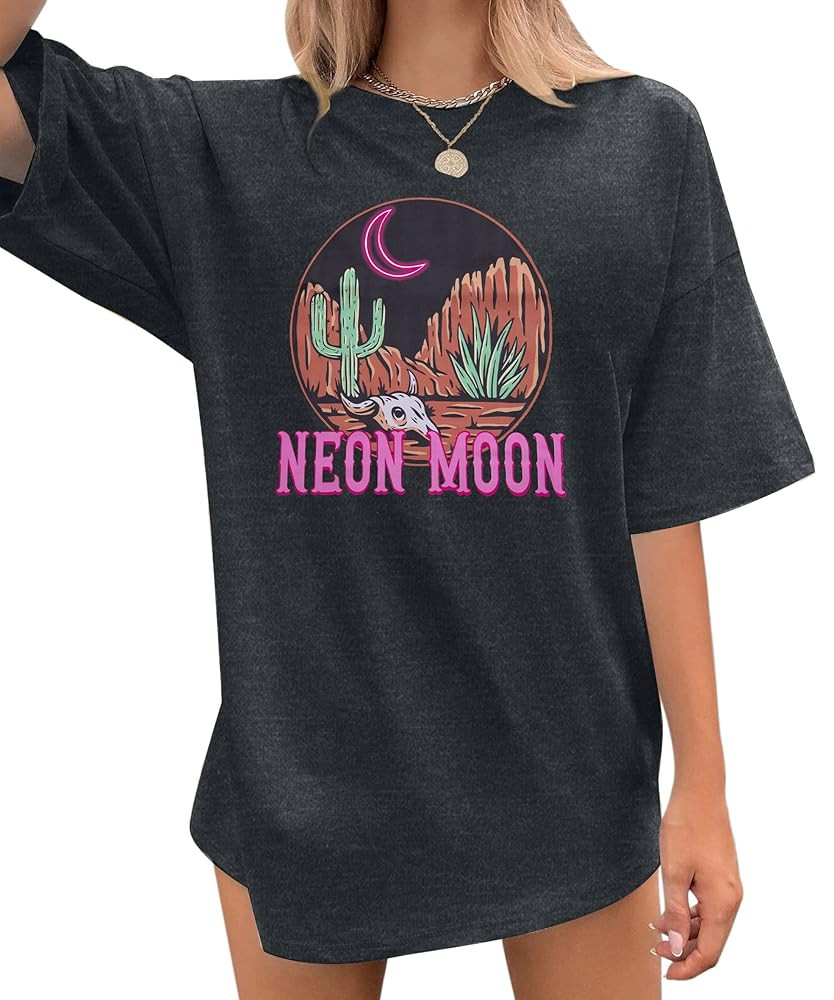 Cowgirl Oversized Tshirts Women Western Cowboy Shirt Retro Country Music Tee Casual Short Sleeve ... | Amazon (US)