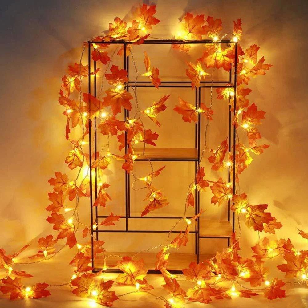 Fall Maple Leaf String Light Christmas Thanksgiving Decorations Fall Garland Strings Lights for P... | Walmart (US)