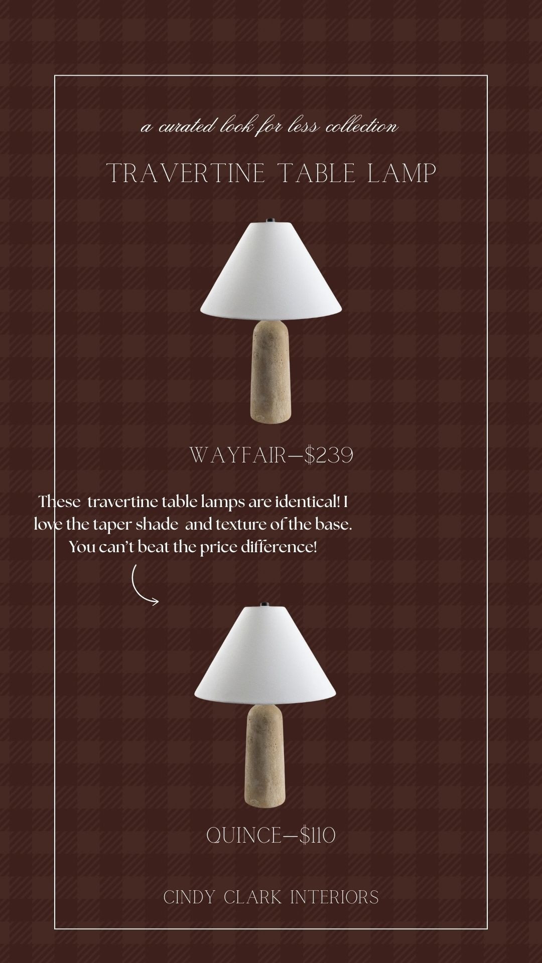 These  travertine table lamps are identical! I love the taper shade  and texture of the base.  You can’t beat the price difference!

#LTKSaleAlert #LTKHome