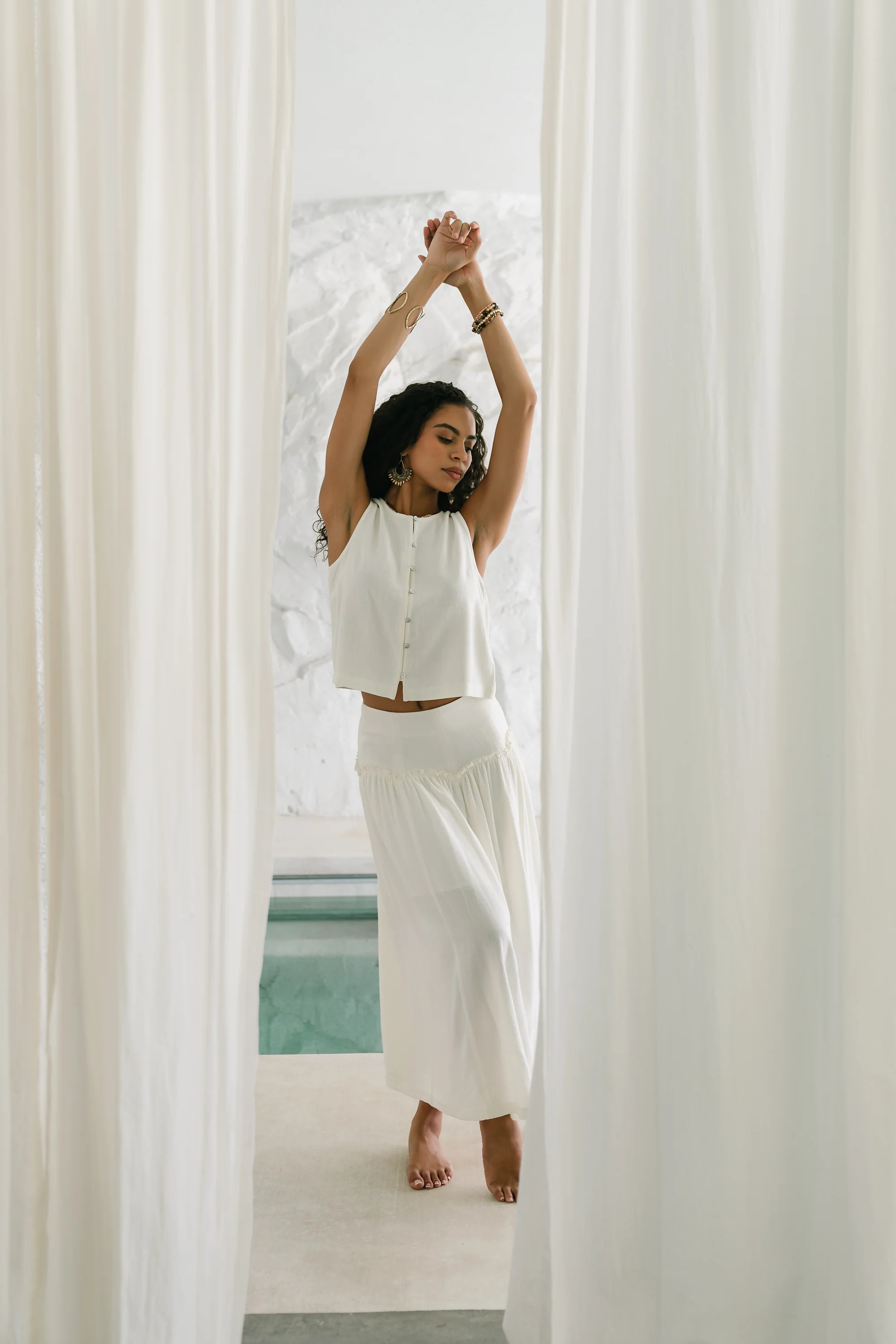 Ray Cropped Button Down Tank | Böhme US