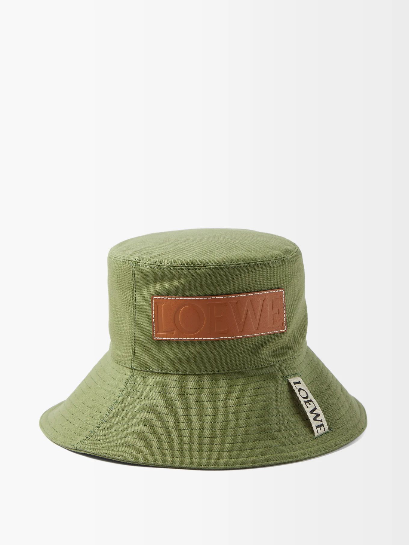Leather-logo cotton-canvas bucket hat | Loewe Paula's Ibiza | Matches (US)