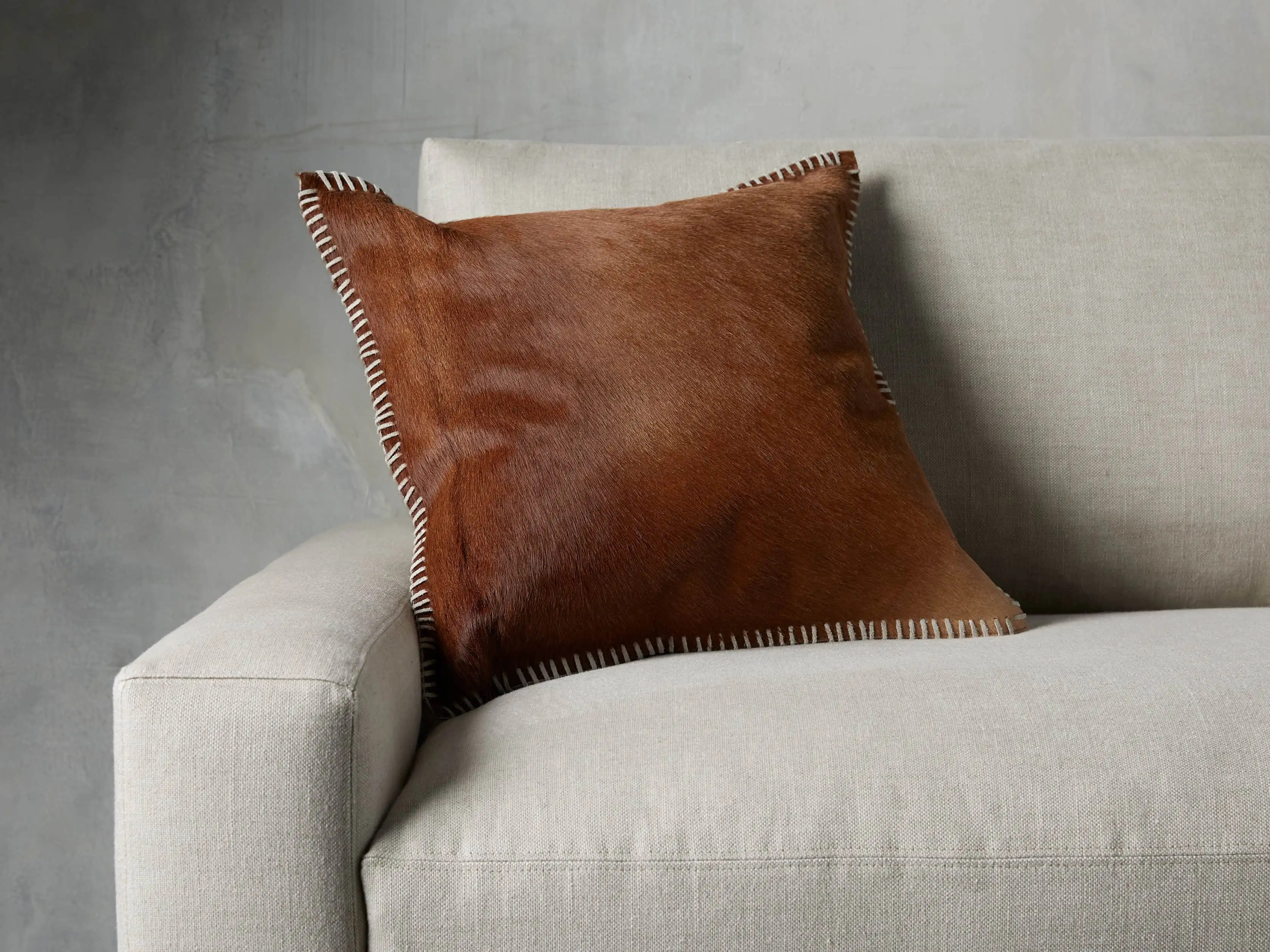Whipstitch Hide Pillow Cover | Arhaus