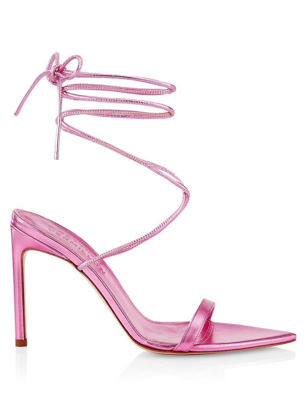 Bettina Vermillon Isabela Metallic Leather Lace-Up Sandals | Saks Fifth Avenue