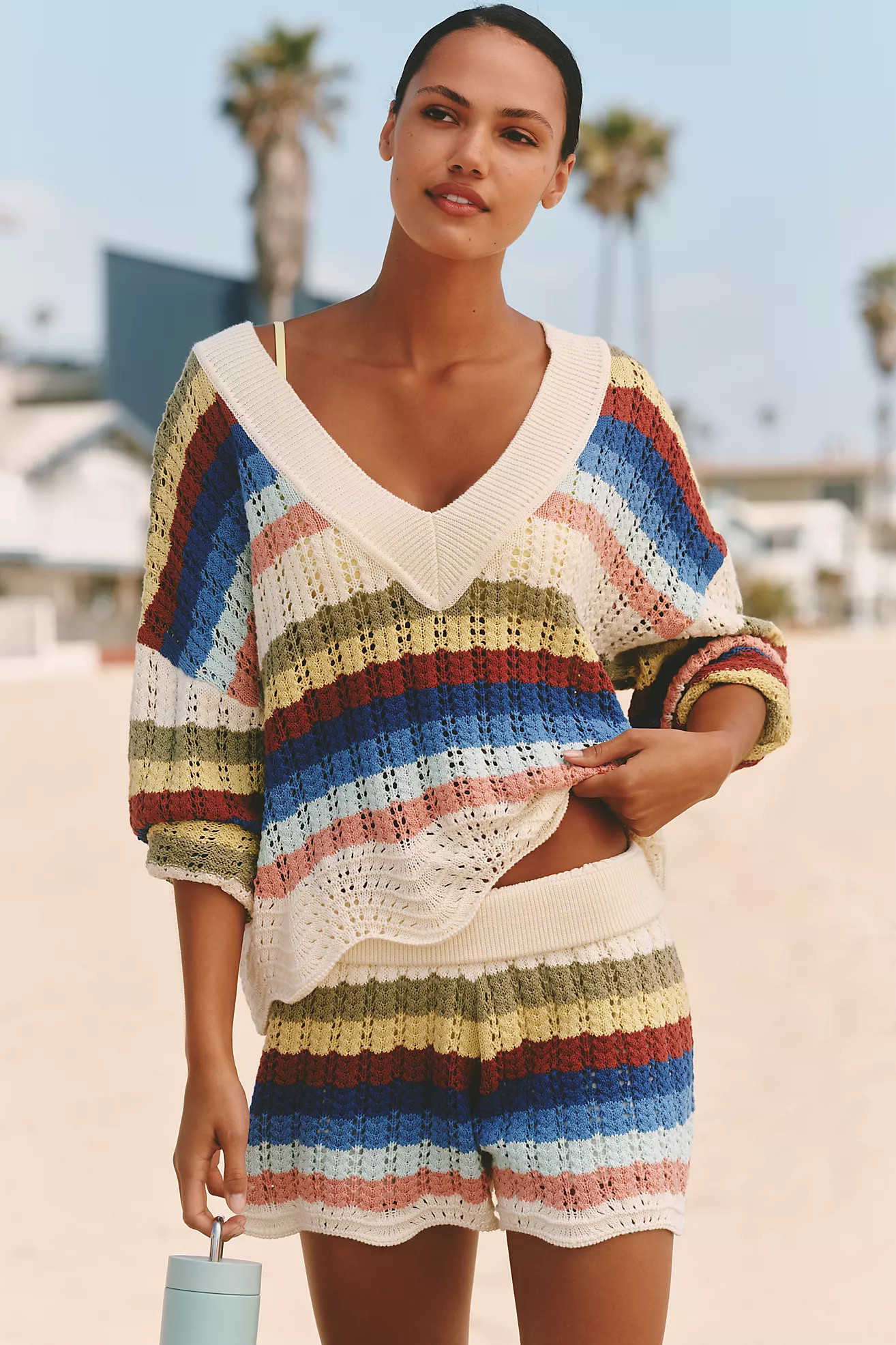 Electric & Rose Tina Crochet Sweater Shorts | Anthropologie (US)