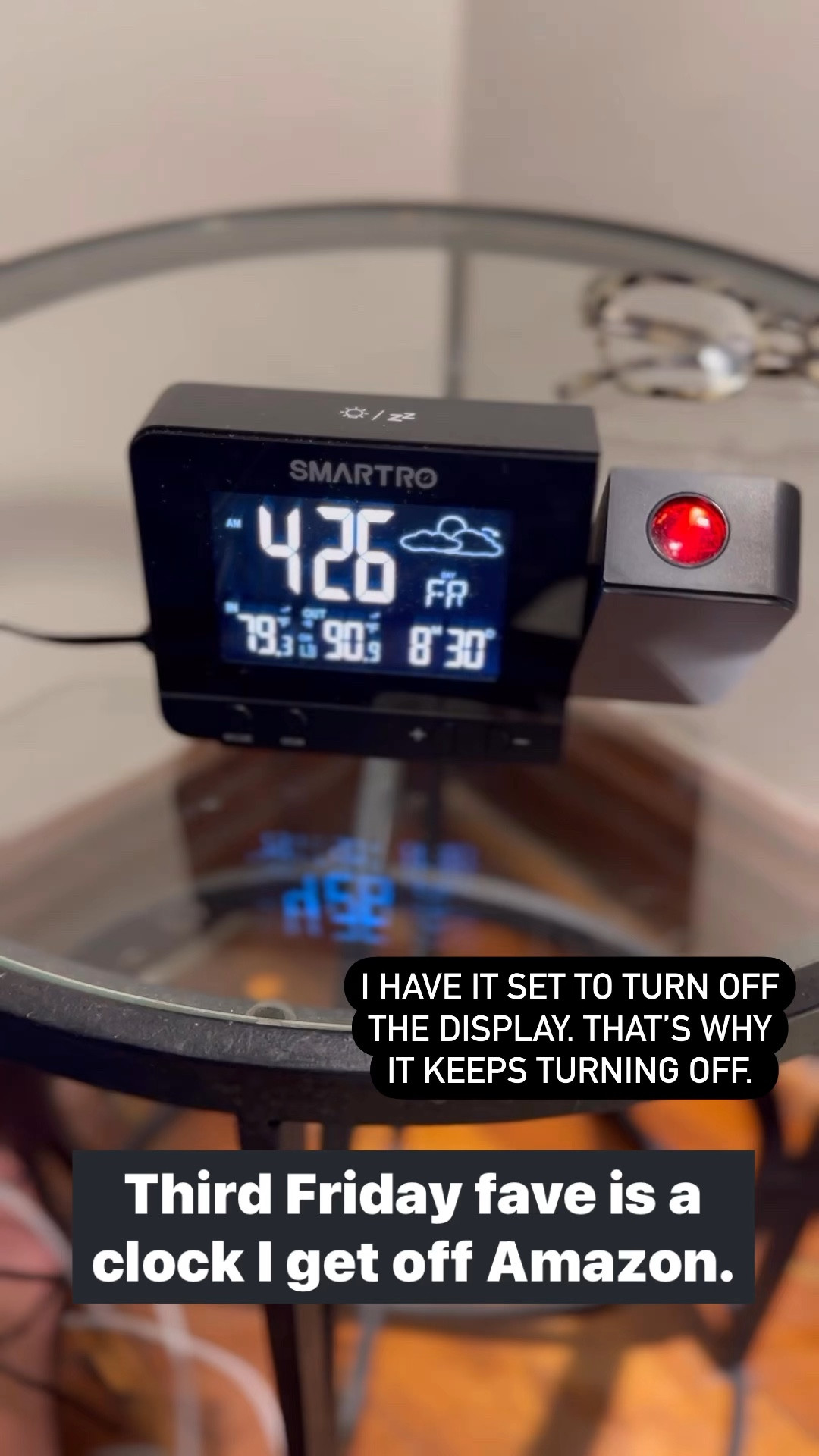 Projection Clock! It’s a gamechanger so you don’t have to roll over to see the time  

#LTKVideo #LTKHome