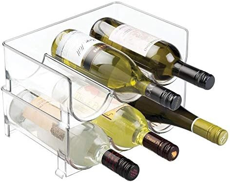 mDesign Modern Plastic Stackable Vertical Standing Wine Bottle Holder Stand - Storage Organizer for  | Amazon (US)