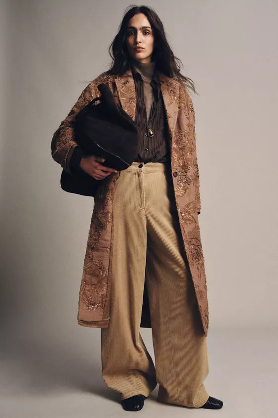 ZW COLLECTION LIMITED EDITION EMBROIDERED LONG COAT | Zara US