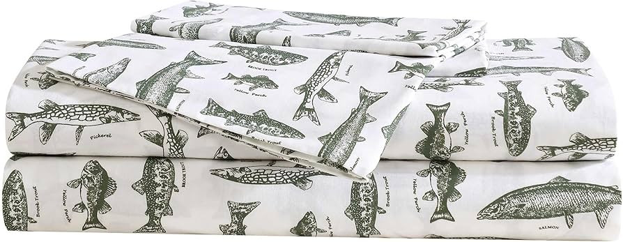 Eddie Bauer - Sheet Set, Cotton Percale Bedding with Matching Pillowcase, Crisp & Breathable, 200... | Amazon (US)