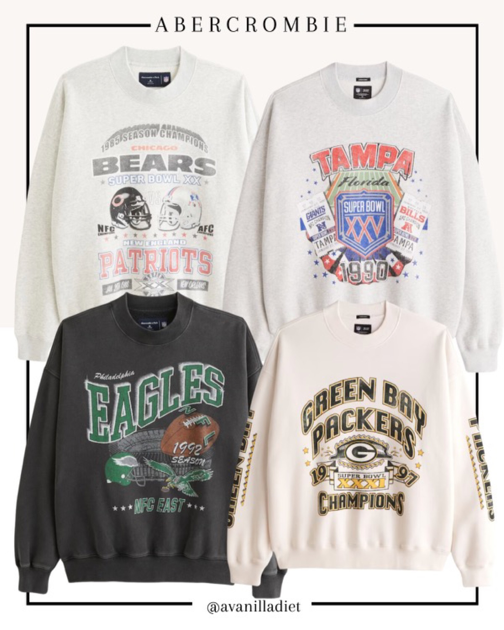 Abercrombie & Fitch Chicago bears Graphic Crew Neck Sweatshirt