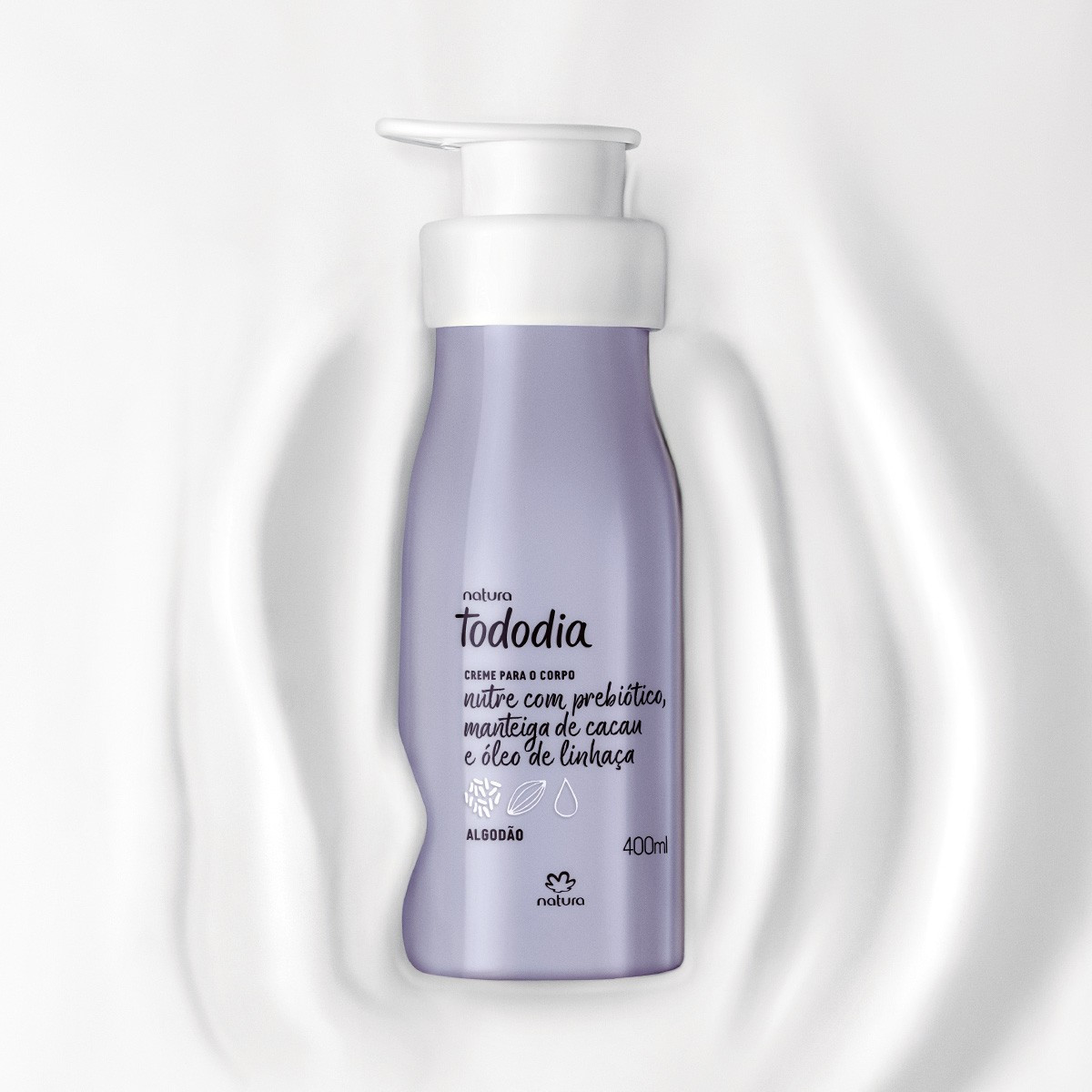 Cod. 2816 - Creme Nutritivo Desodorante para o Corpo Algodão Tododia - 400ml | Natura BR