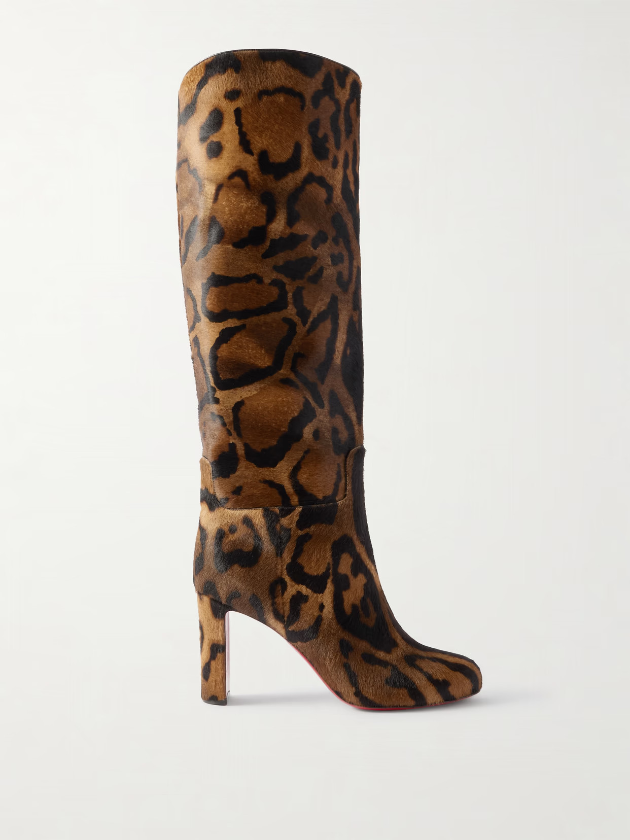 Christian Louboutin - Loo Botta 85 Leopard-print Calf Hair Knee Boots - Animal print | NET-A-PORTER (US)