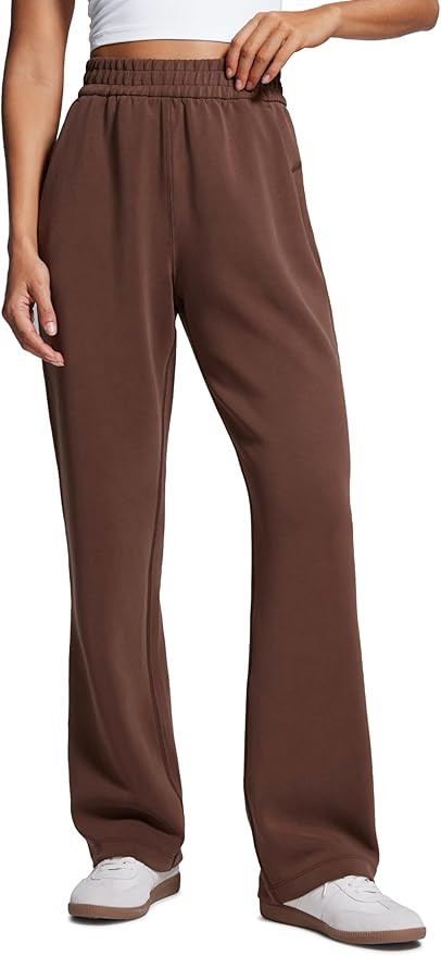 CRZ YOGA SoftAura Straight Leg Casual Sweatpants Women 28"/30" - Modal Lounge Travel Pants with P... | Amazon (US)
