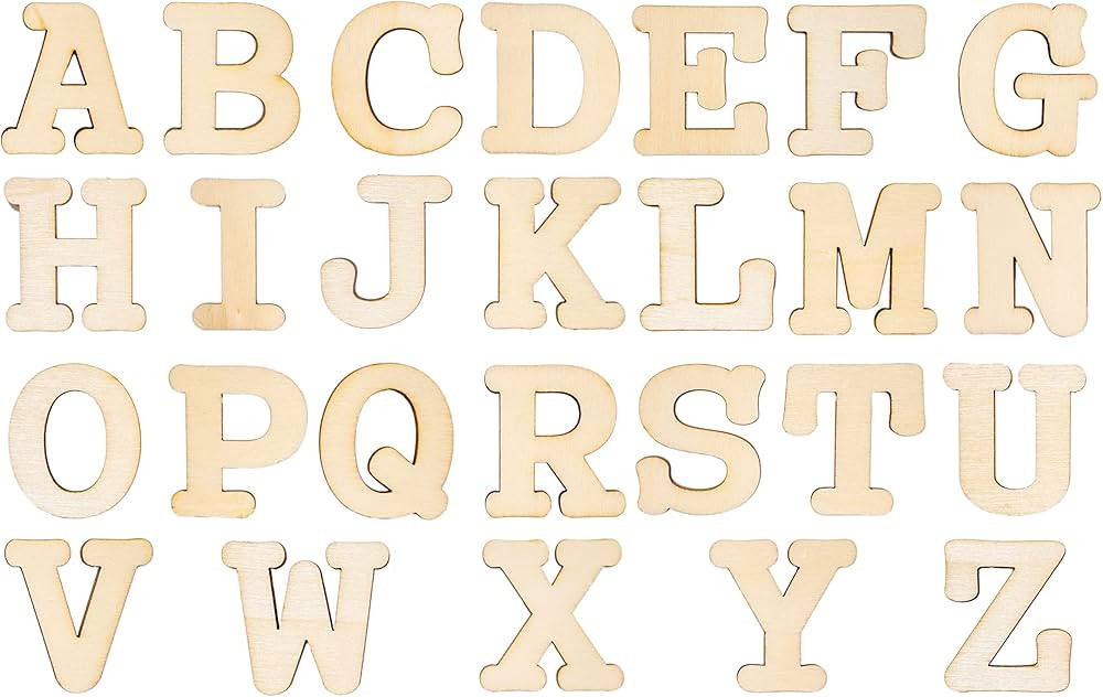 3 Inch 174 Pieces Unfinished Wood Letters Crafts Unpainted Wooden Alphabet Letters for Sign Wall ... | Amazon (US)