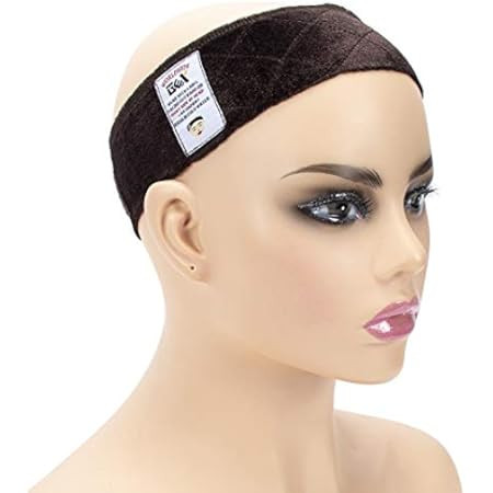 GEX Wig Grip Band Flexible Velvet Scarf Head Hair Band Wig Band with Adjustable Fastern (Dark Brown) | Amazon (US)