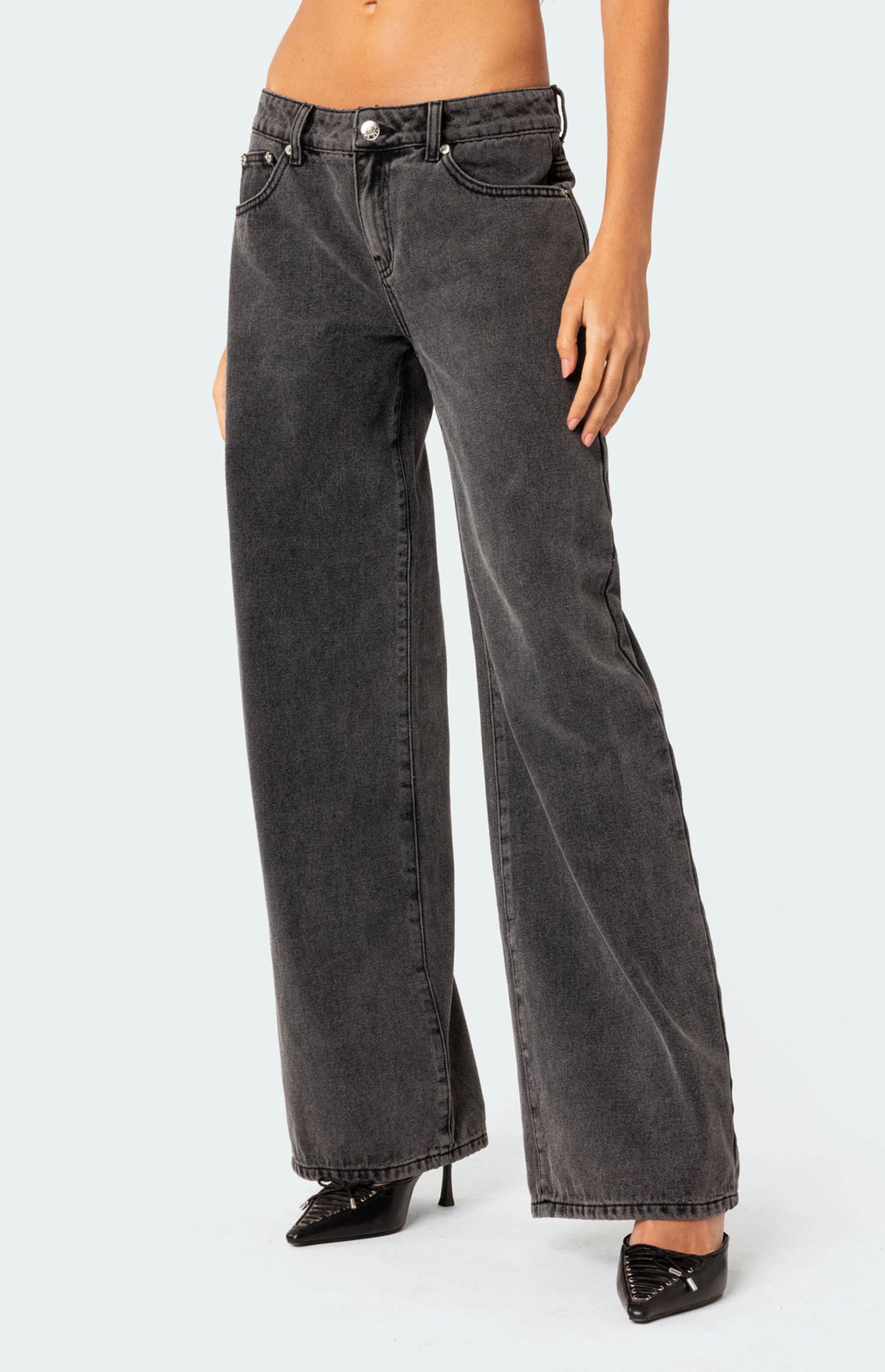 Edikted Raelynn Washed Low Rise Jeans | PacSun