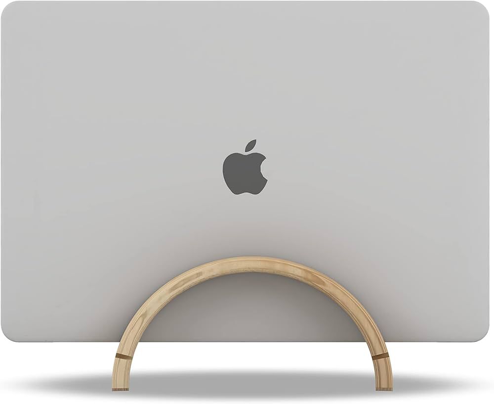 Kothar Wood Vertical Laptop Stand for Desk, Natural Bamboo, Space-Saving Desktop Dock for Apple M... | Amazon (US)