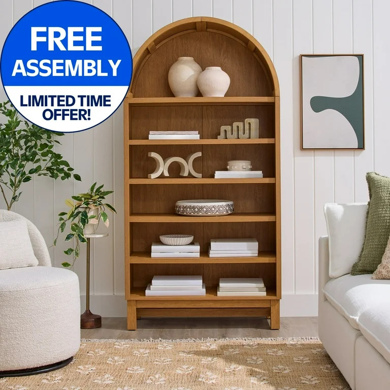 Better Homes & Gardens Juliet Open Arch Bookcase, Light Honey | Walmart (US)