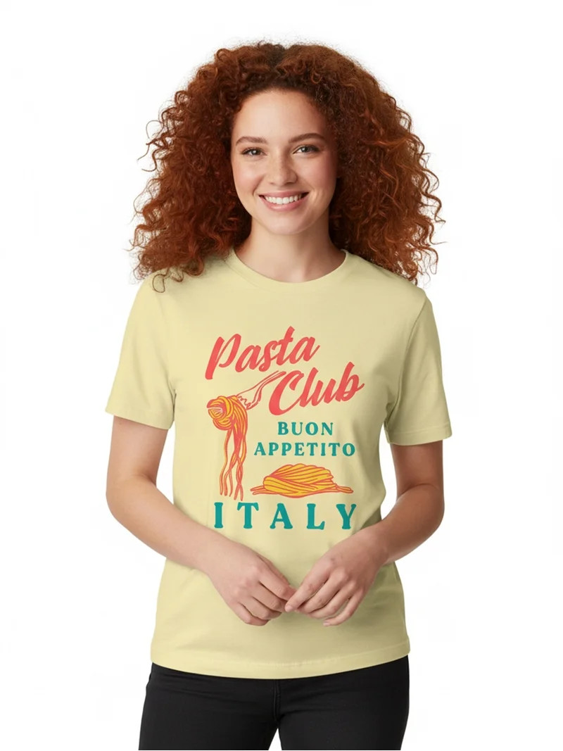 Pasta Club Women's Graphic Everyday Tee with Short Sleeves, Sizes XXS-XXL - Walmart.com | Walmart (US)