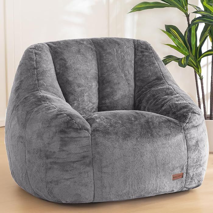 MAXYOYO Bean Bag Chair, Comfy Bean Bag Sofa with Back Support, Faux Fur Bean Bag Chair for Adults... | Amazon (US)