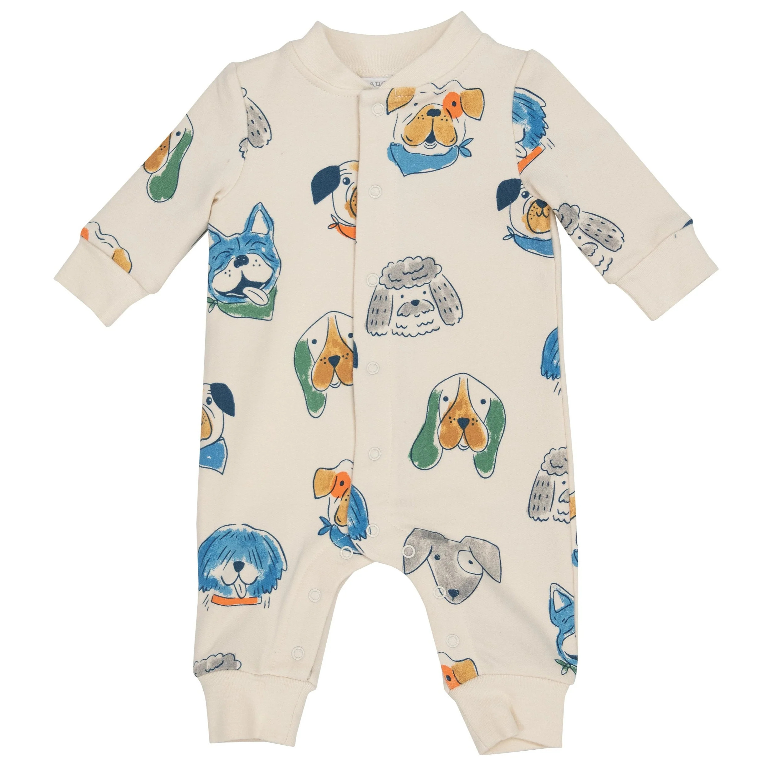 French Terry Baseball Collar Romper, Furry Friends | SpearmintLOVE