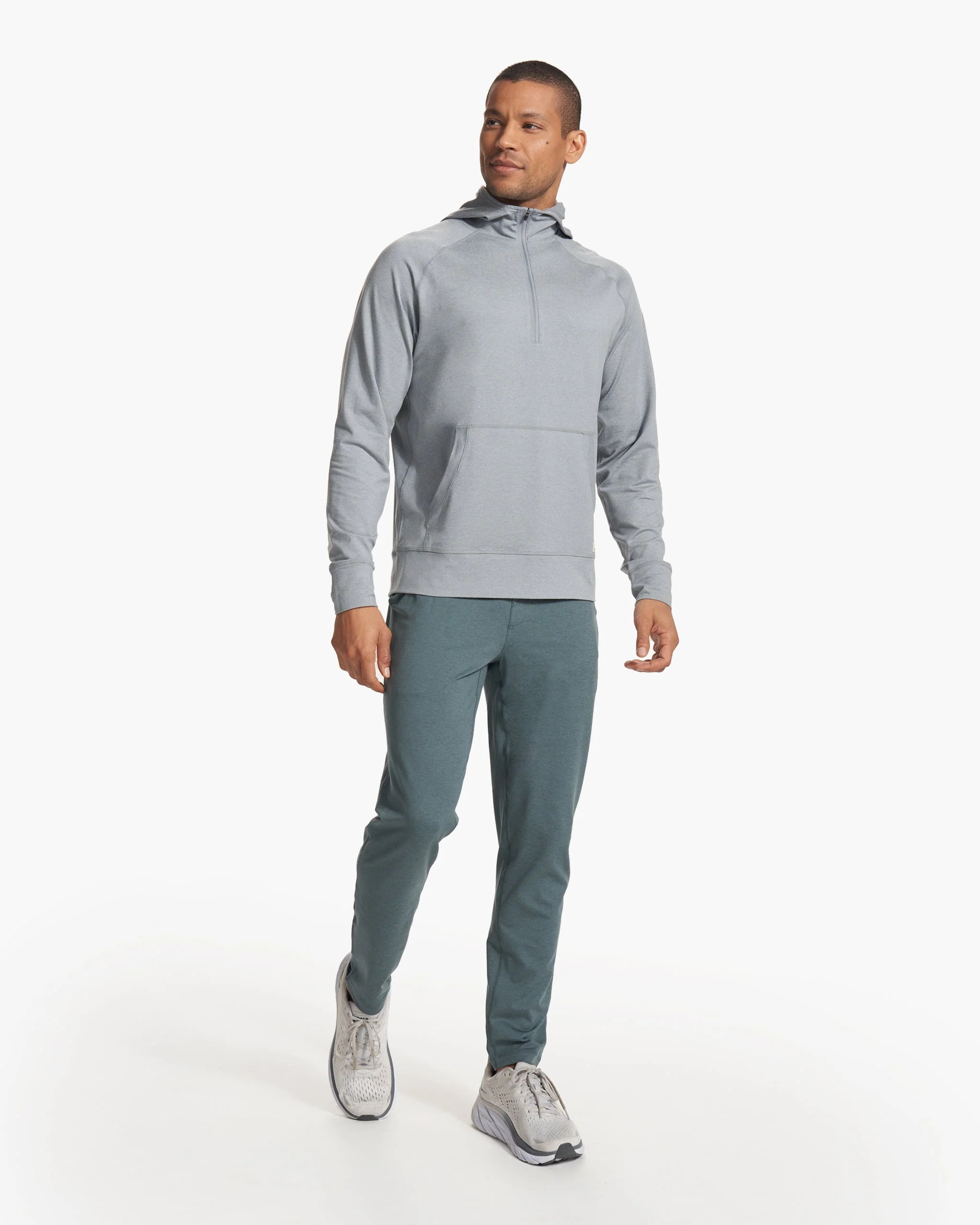 Ponto Performance Half Zip Hoodie | Steel Heather | Vuori | Vuori Clothing (US & Canada)