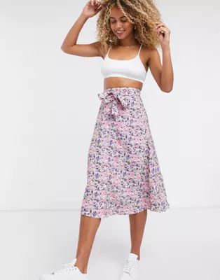 & Other Stories floral print button through midi skirt in multi | ASOS (Global)