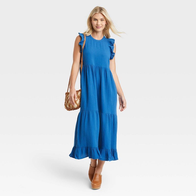 Women's Flutter Sleeveless Tiered Dress - Universal Thread™ | Target