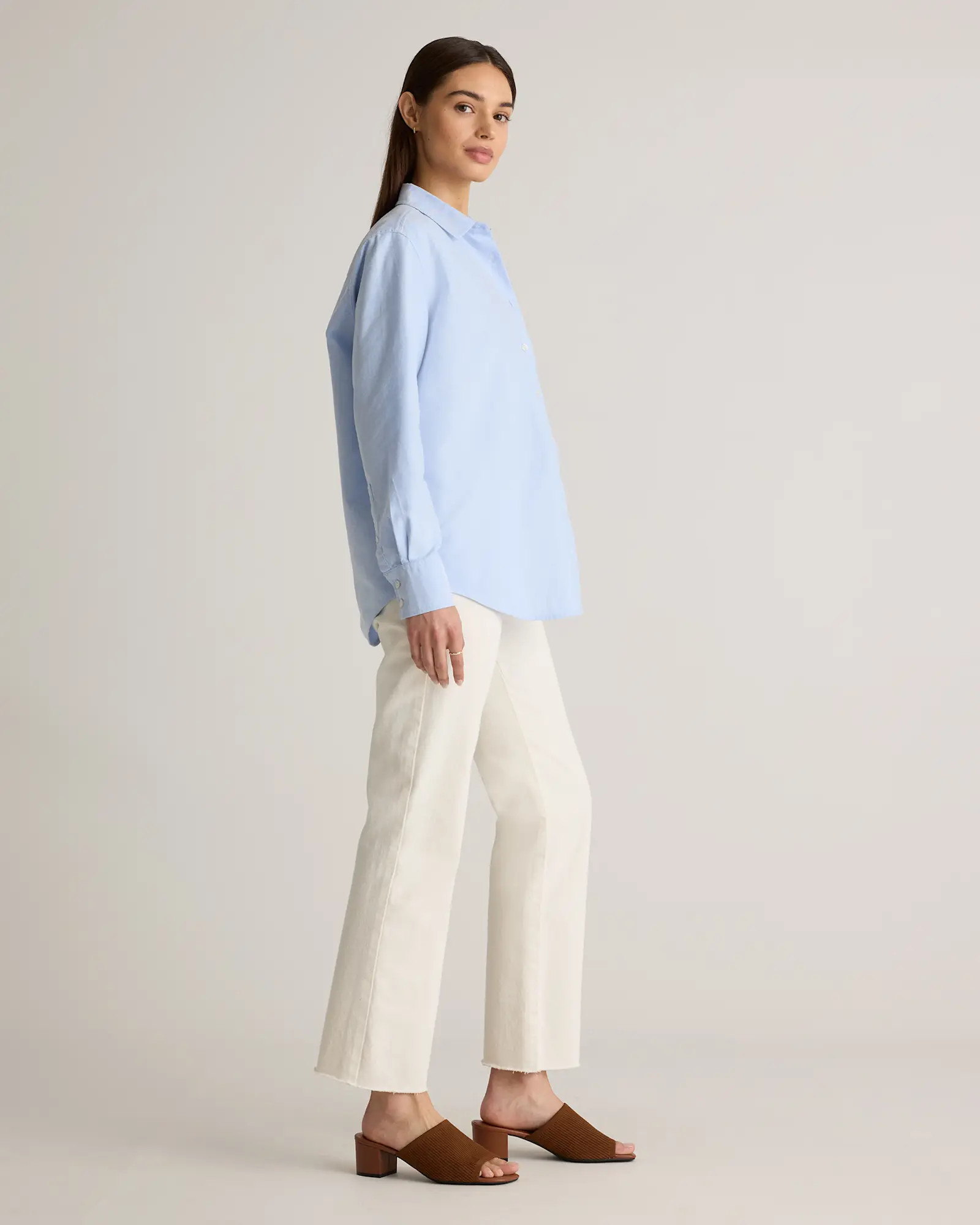 Organic Cotton Relaxed Oxford Shirt in Pale Blue | Quince