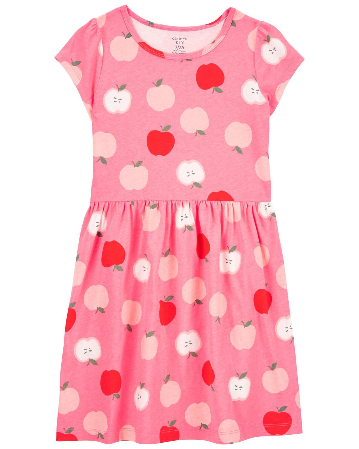 Pink Kid Apple Jersey Dress | carters.com | Carter's