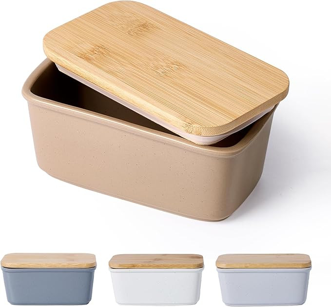 Famiware Milkyway Butter Dish with Lid for Countertop, Large Ceramic Butter Dish, Butter Keeper H... | Amazon (US)