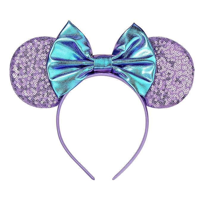 Eisyaa Mouse Ears Bow Headbands, Sequin Minnie Ears Headband Glitter Party Princess Decoration Co... | Amazon (US)