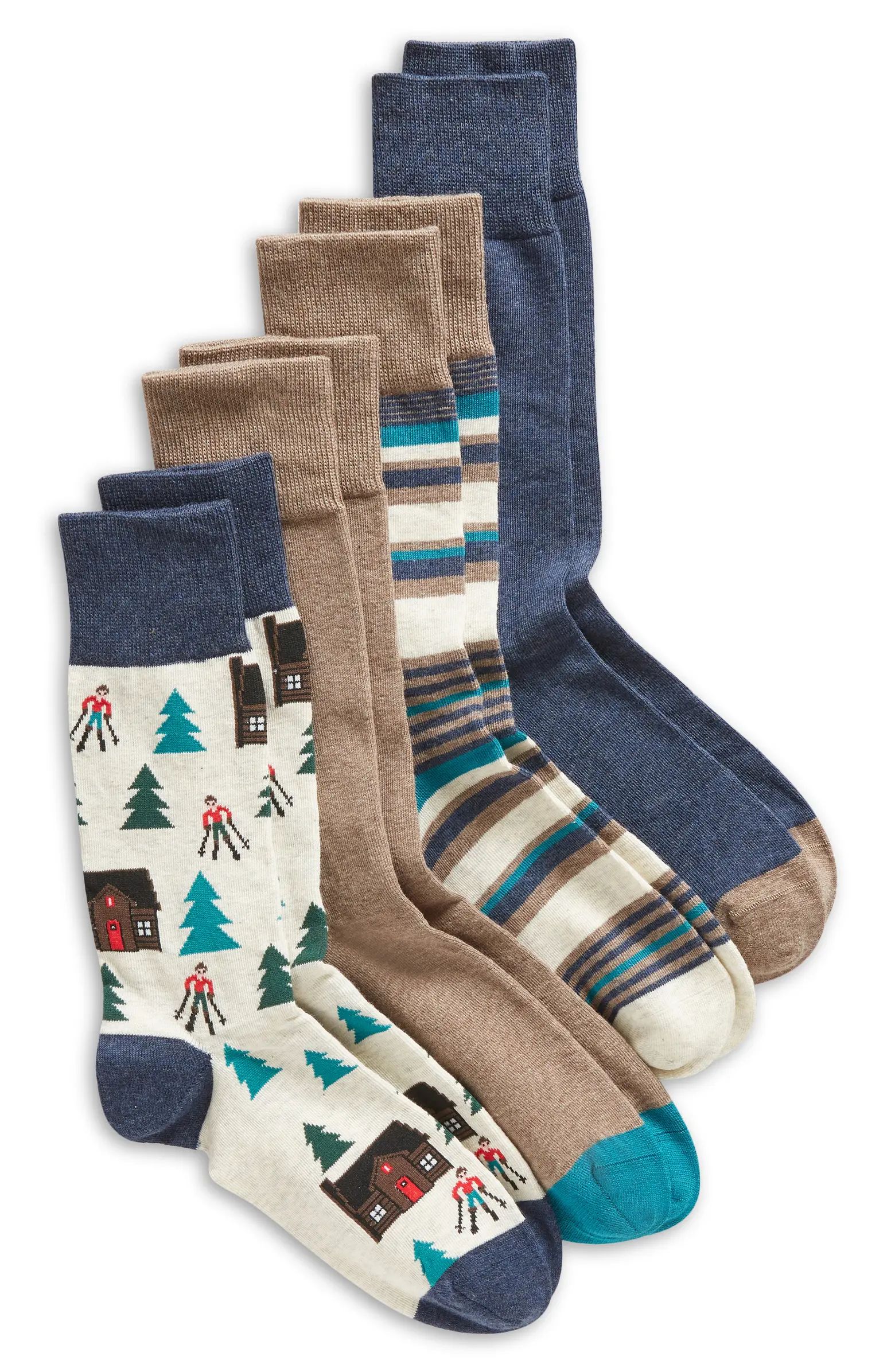 Assorted 4-Pack Ski Dress Socks Gift Box | Nordstrom