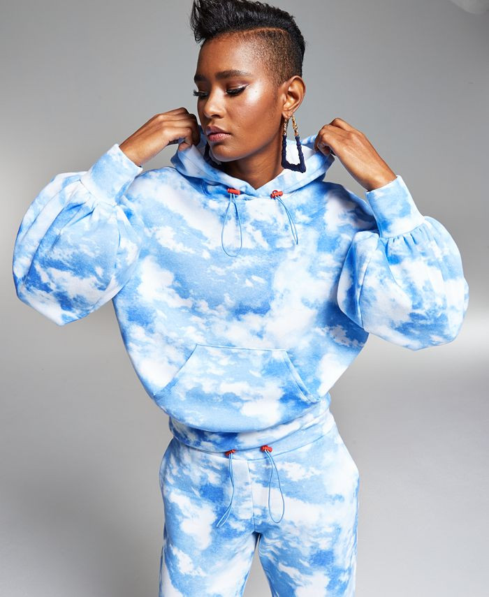 Bar III Zerina Akers Printed Hoodie Sweatshirt, Created for Macy's & Reviews - Sweaters - Women -... | Macys (US)