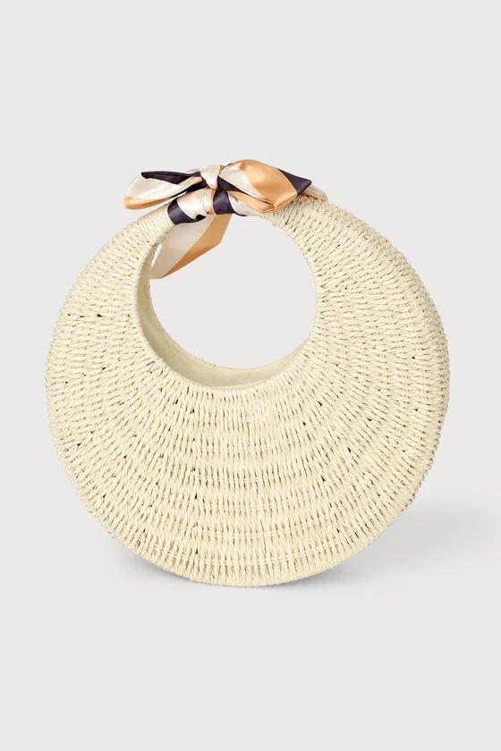 Let's Loop Back Natural Woven Straw Scarf Circle Bag | Lulus (US)