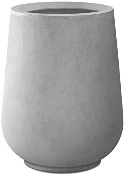 Kante 13.8'' H Round Natural Concrete Modern Planters Outdoor Indoor Tall Plant Pots with Drainag... | Amazon (US)