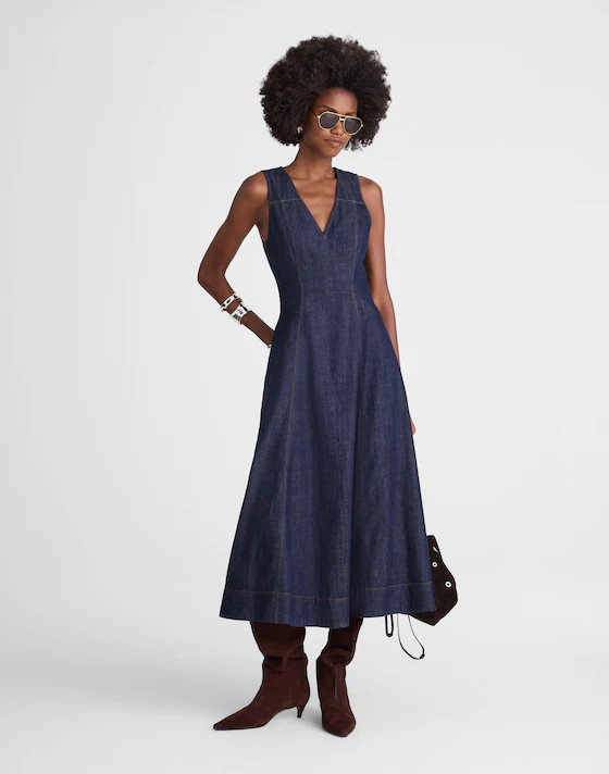 V-Neck Circle Midi Dress | Madewell | Madewell