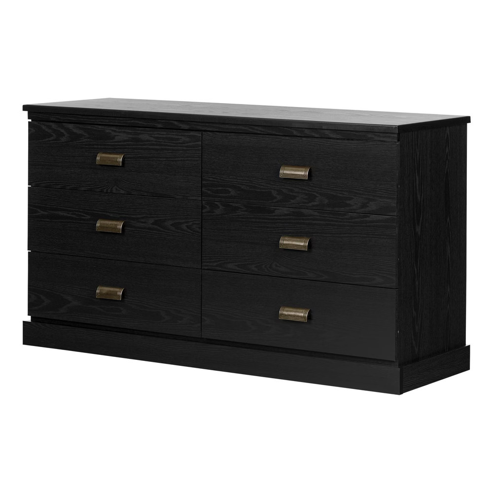Gloria 6 Drawer Double Dresser Black Oak - South Shore | Target