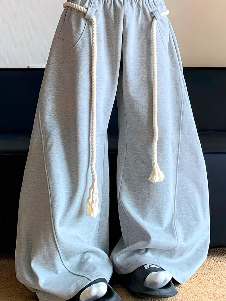 Men's Fashionable Loose Fit Wide Leg Casual Sweatpants | SHEIN