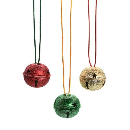 Frosted Jingle Bell Necklace - Party Favors - 12 Pieces | Walmart (US)