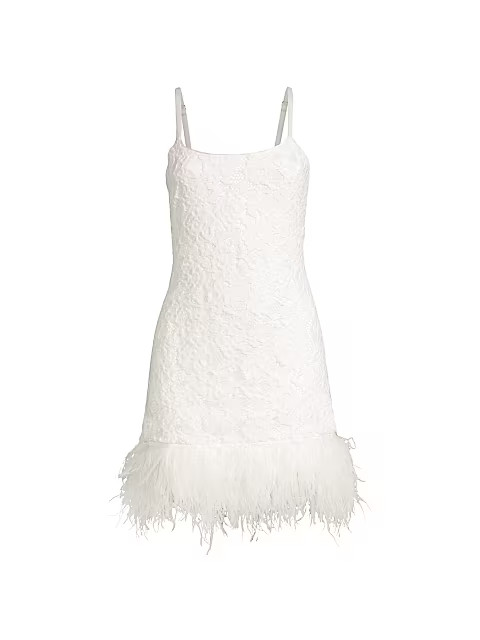 Mari Feather-Trim Minidress | Saks Fifth Avenue