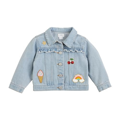 Mud Pie Girl Denim Ruffle Patch Jacket; Large | Amazon (US)