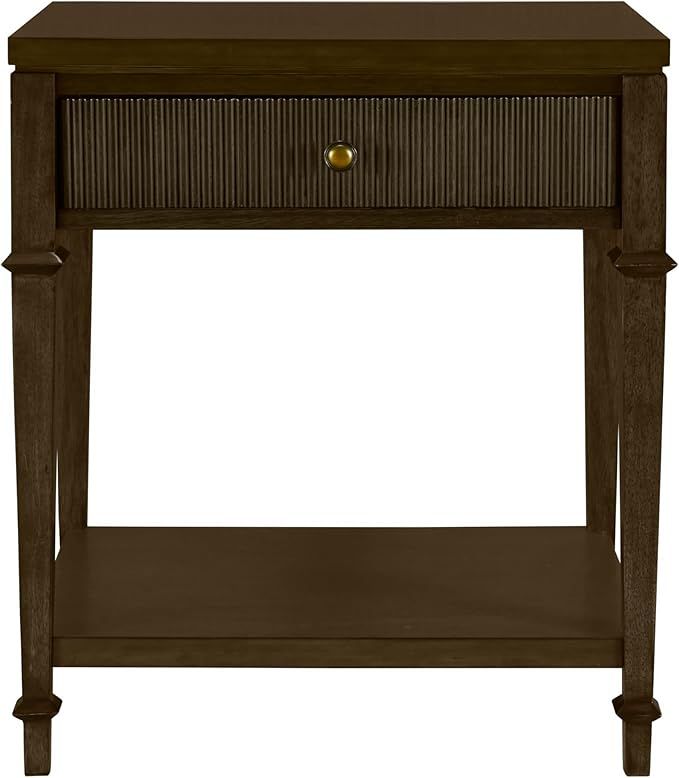 Martha Stewart Kenna Bedroom Furniture Nightstand, 22" W x 15.75" D x 26" H, Dark Coffee | Amazon (US)
