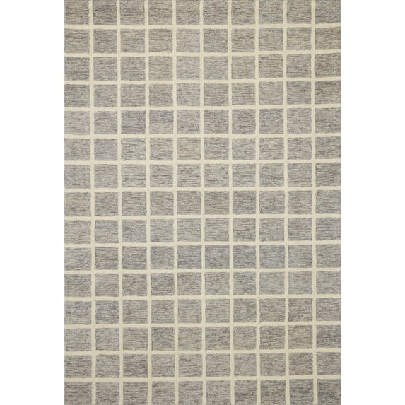Chris Loves Julia x Loloi Polly Grid Slate/Ivory 7'-9" x 9'-9" Area Rug | Walmart (US)