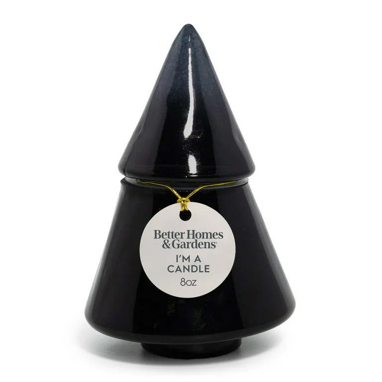 Better Homes & Gardens 1-Wick Artisanal Style Glass Christmas Tree Candle, Warm Leathered Amber, ... | Walmart (US)